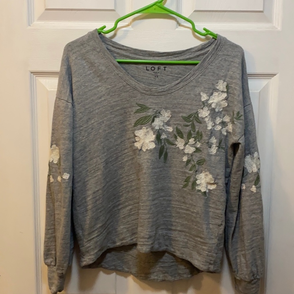 Ann Taylor Loft Grey Sweatshirt